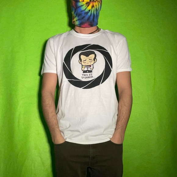 James Bond cartoon shirt movies this is stirred sad graphic t-shirt - Picture 6 of 6